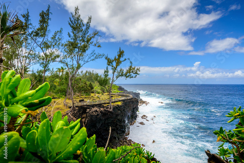 Wild coastline of Cap Mechant at Reunion Island