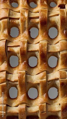 Golden Brown Lattice Crust Apple Pie Isolated