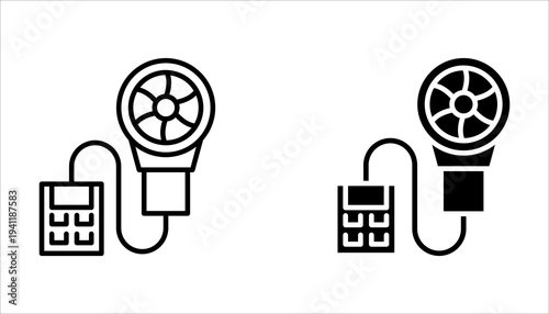 Anemometer icon set simple element illustration editable