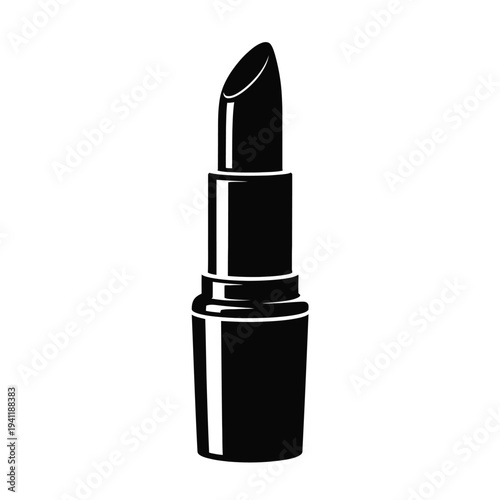 Black and white silhouette of a lipstick tube with a pointed applicator
