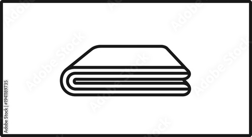 Minimalist neatly folded laundry textile icon for various graphic design applications clean and