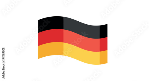 Waving german flag symbol in flat design style