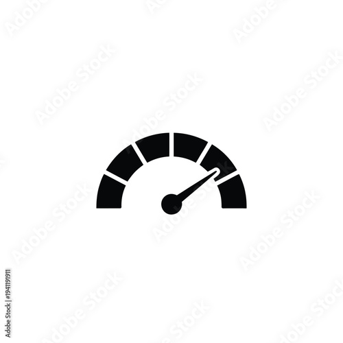 Solid fill of a black bandwidth speed gauge with a needle pointing to the middle meter 1
