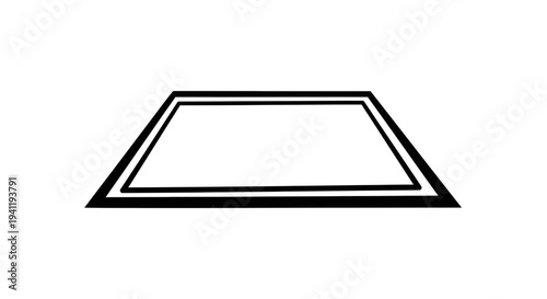 Minimalist geometric trapezoid frame illustration with clean lines and sharp angles, no comma at