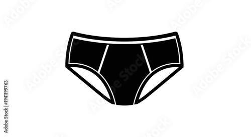 Minimalist Black Underwear Icon Illustration for Web and App Design Projects