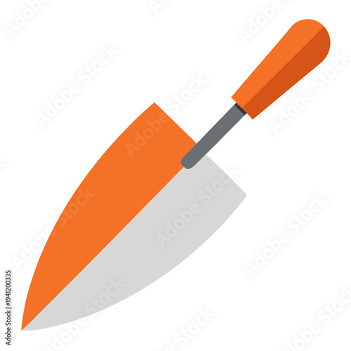 Concrete trowel tool isolated on white for construction work