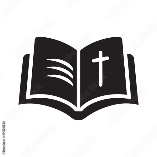 Bible book silhouette, Bible book icon vector illustration