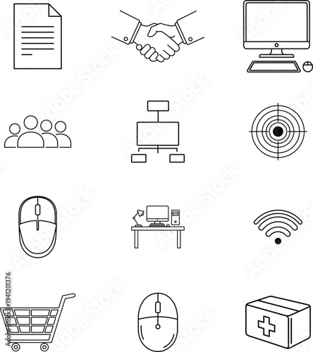 shopping icons set