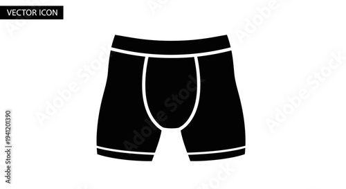 Essential black men's boxer brief icon representing comfort and foundational apparel design
