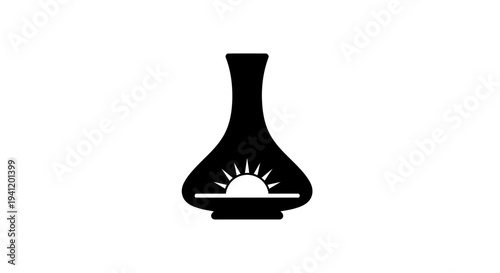 Abstract symbol of hope and new beginnings within a graceful, stylized container silhouette