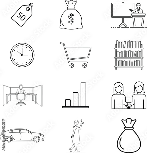 vector set of business icons