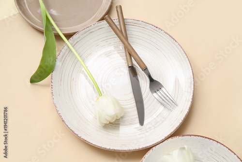 Stylish table setting with ...