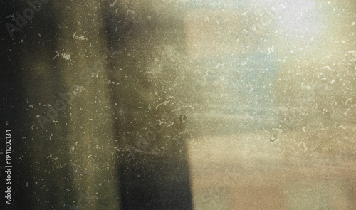 Schilderij op canvas grainy scratched colorful retro dusty blue red light leaks on black background with dust texture