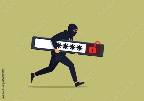 Hacker stealing password. Cybercrime concept.