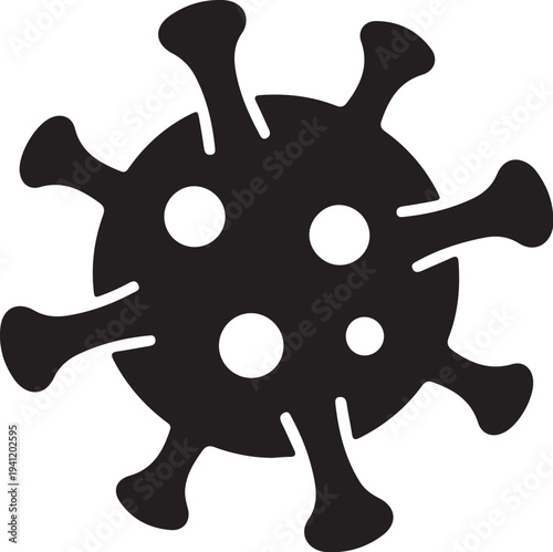Simple black and white virus graphic design illustration