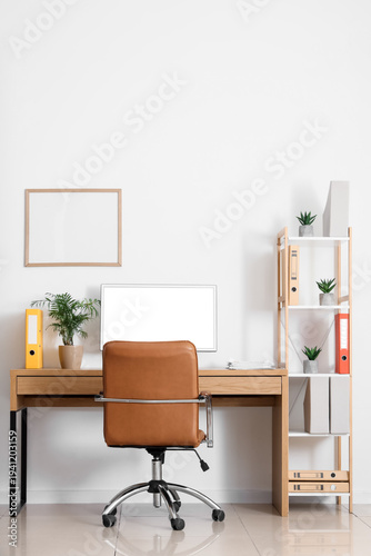 Interior of light office wi...