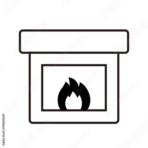 暖炉のアイコン 薪ストーブ・リビングインテリア用 / Fireplace icon for living room interior