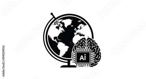 Global intelligence a conceptual illustration of ai and world knowledge