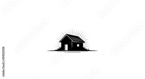 Cozy minimalist home with radiant sunburst effect, symbolizing warmth and new beginnings in a