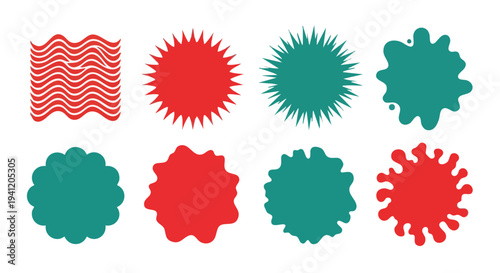 Abstract Shapes Collection. Colorful Splash and Starburst Graphics. Graphic Elements.