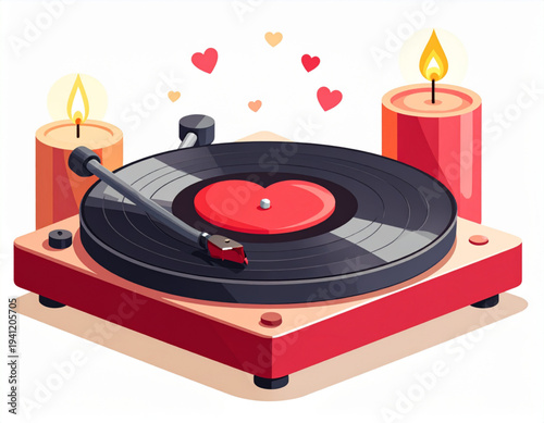 Romantic Vinyl Heart Turntable