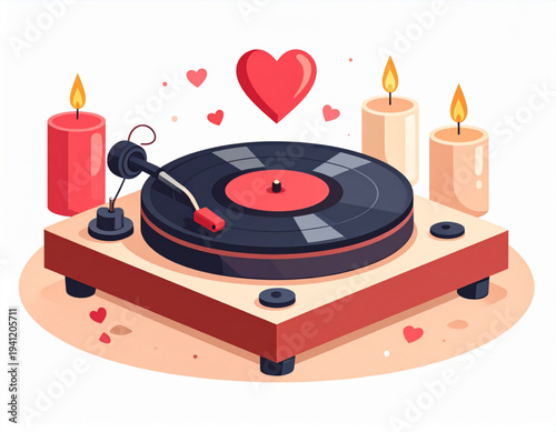 Romantic Vinyl Heart Turntable