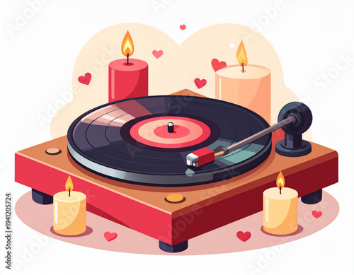 Romantic Vinyl Heart Turntable