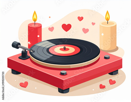 Romantic Vinyl Heart Turntable