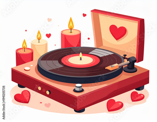 Romantic Vinyl Heart Turntable