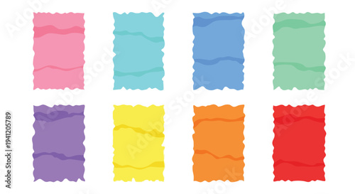 Torn Paper Notes. Colorful Paper Pieces. Abstract Background.