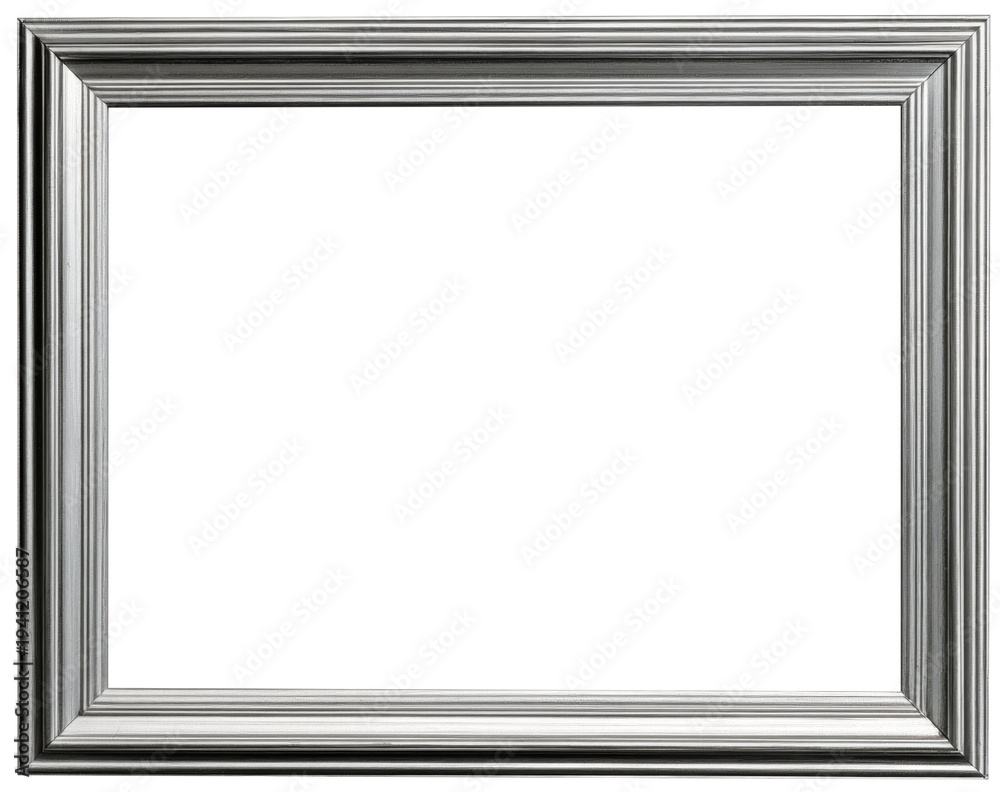 Fototapeta premium silver picture frame on white background