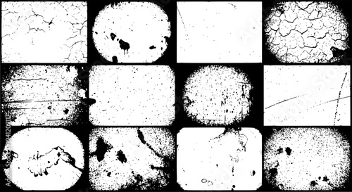 Textures grunge set with cracked and scratched elements for design featuring texture, scratch, distressed with abstract
