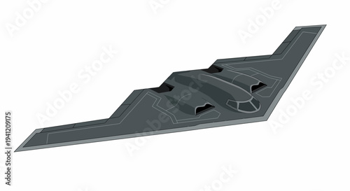 A sleek gray aircraft with distinctive design features and multiple engine openings soars through the sky.