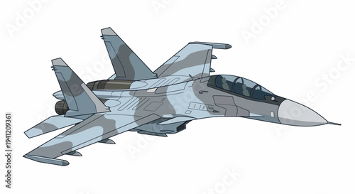 A military fighter jet soars through the air with advanced technology