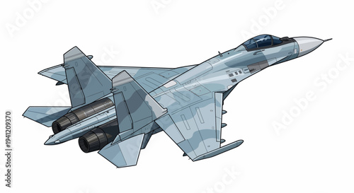 Fighter jet flying through the sky with precision and speed, a powerful military aircraft in action