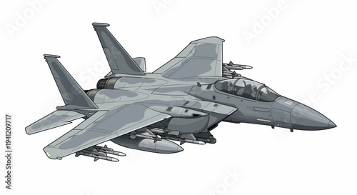 A military fighter jet flies through the air with missiles attached