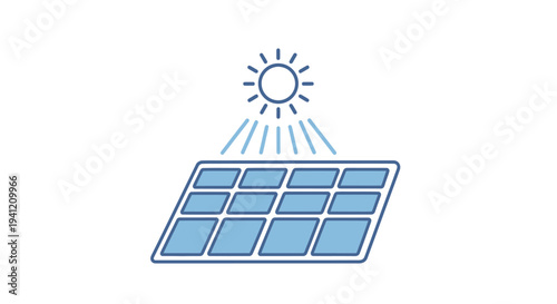 Solar Panel Renewable Energy Icon.