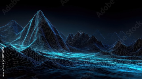 Abstract digital mountains illustration