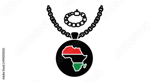 Pan-African themed necklace and bracelet icon symbolizing cultural unity and heritage through