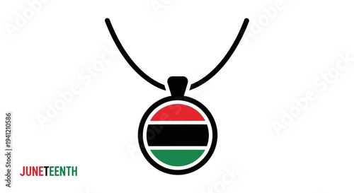 Symbolic Juneteenth pendant with Pan-African colors celebrating emancipation and enduring cultural