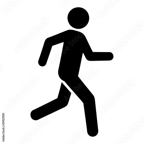 Running Person Outline Flat Vector Icon for App UI