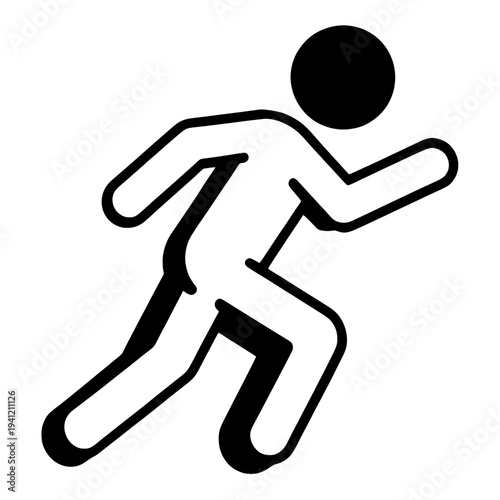 Running Person Outline Flat UI Icon for App UI
