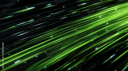 Green light streaks on transparent