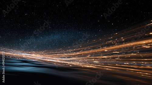 Abstract light trails in transparent space