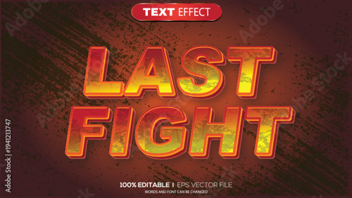 3d text effect last fight theme