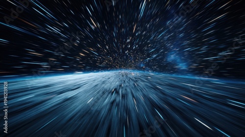 Abstract light trails in transparent space