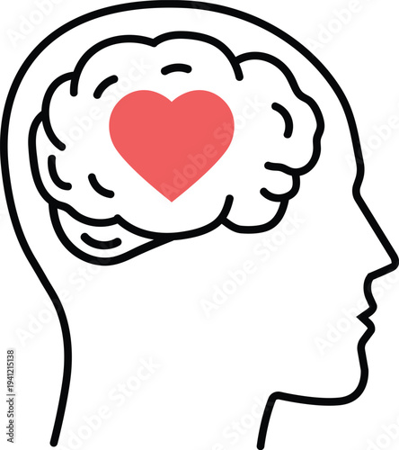 Human mental health icon in outline style.