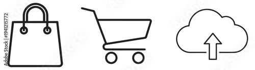 Modern Shopping Icon Set Vector Collection