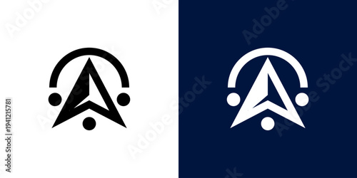 Dual meaning logo combining compass and technology elements, symbolizing digital navigation, innovation, smart direction, and advanced solutions guiding the future.