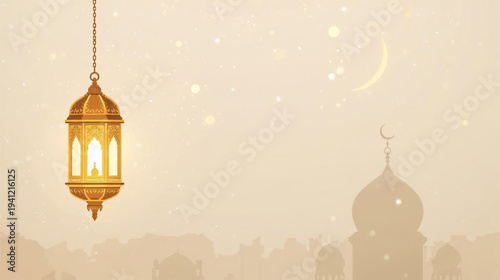 vector illustration of an old mosque islamic ramadan background